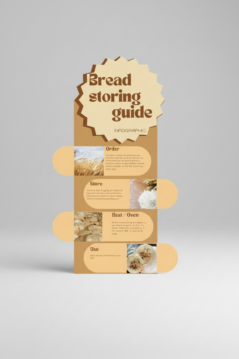 Bread storing guide with images and text on a white background